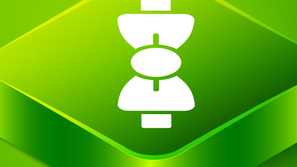 等距领结图标孤立在绿色图片下载