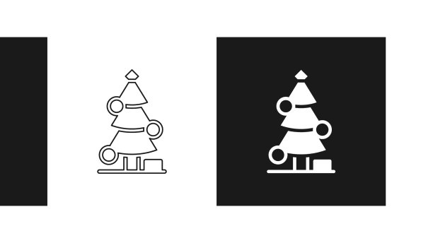 设置圣诞树与装饰图标隔离图片下载