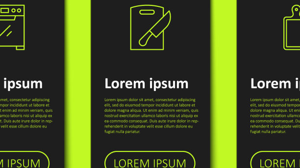 设置线烤箱切菜板和刀图片下载