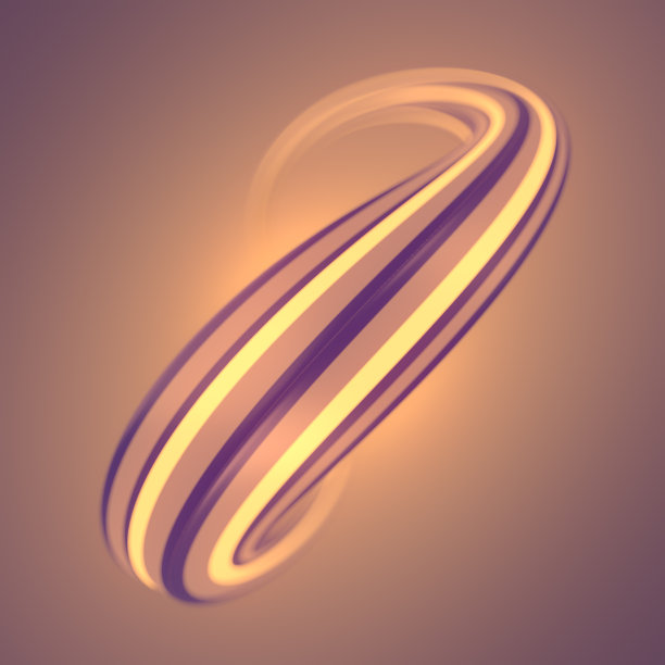 数字插图多色莫比乌斯旋转数学图。幻想光学错觉背景。三维渲染图片下载