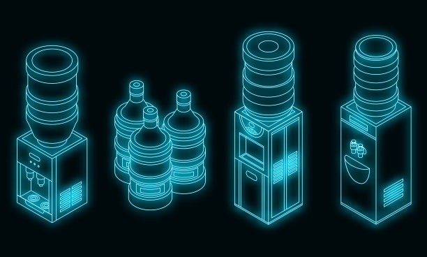 冷水图标设置霓虹灯图片下载