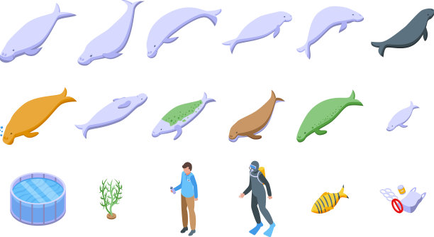 儒艮图标设置等距动物牛图片下载