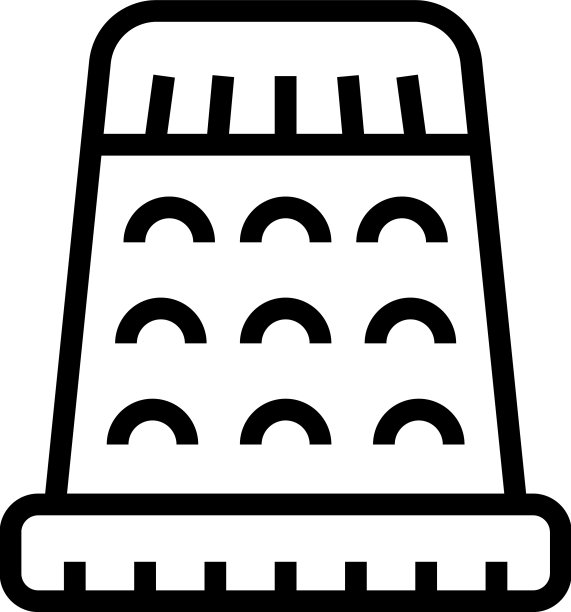 缝纫手指保护图标轮廓艺术图片下载