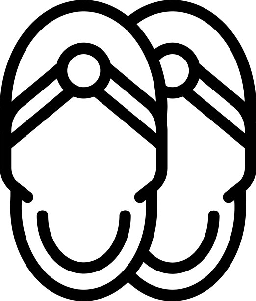 温泉拖鞋图标轮廓布布图片下载