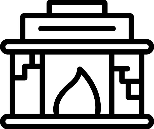 砖砌炉燃烧图标轮廓图片下载