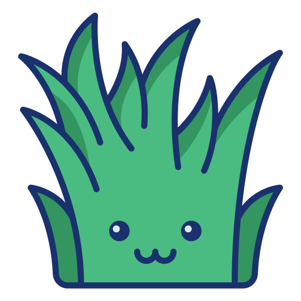 可爱的草半扁平图片下载