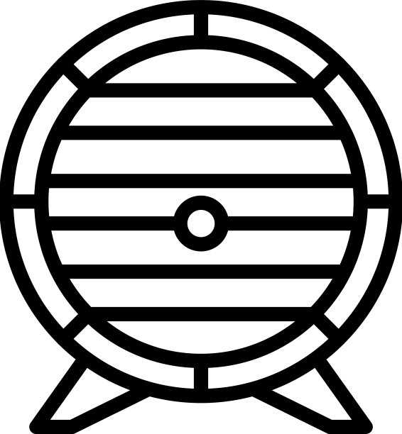 酒桶图标勾勒食品店图片下载