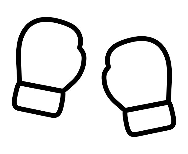 拳击手套隔离矢量图标。图片下载