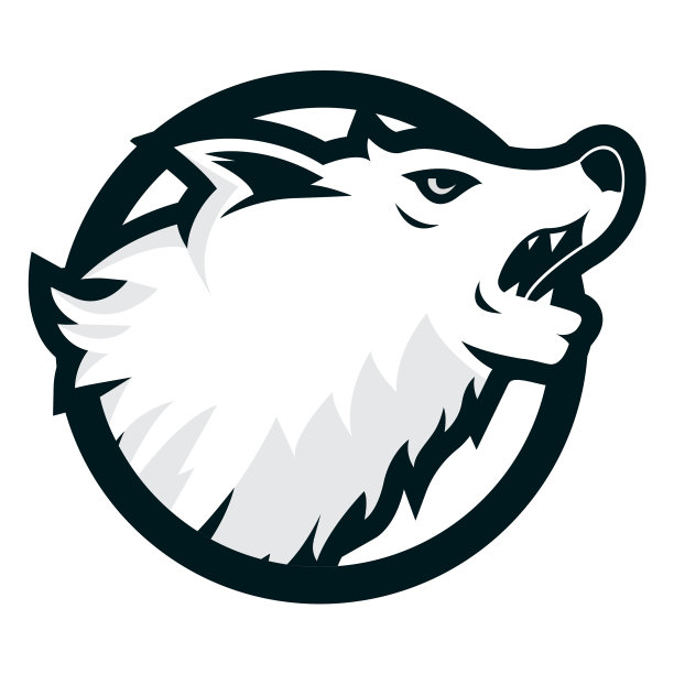 愤怒的狼圆圈标志图片下载