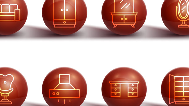 设线沙发扶手椅镜子办公桌图片下载