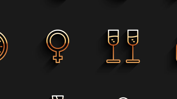 设线香槟杯女士礼服信封图片下载