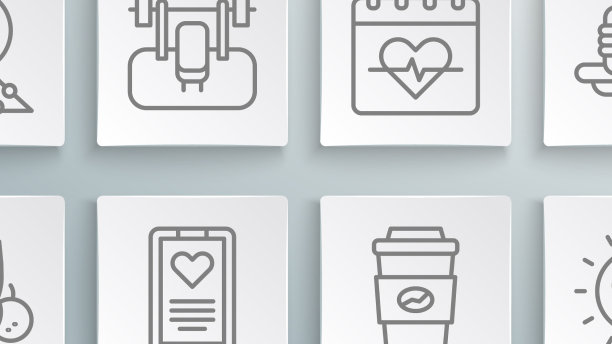 设有线水果凳与杠铃医疗图片下载