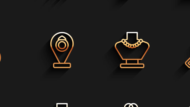 在人造宝石上设置线条项链图片下载