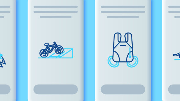 在街道坡道设置直线自行车降落伞图片下载