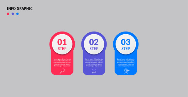 矢量信息图设计业务模板与图标和3个选项或步骤。可用于流程图、演示文稿、工作流布局、横幅、流程图、信息图图片下载