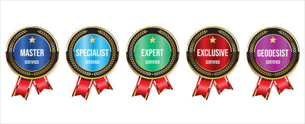 收集认证徽章向量模板图片下载