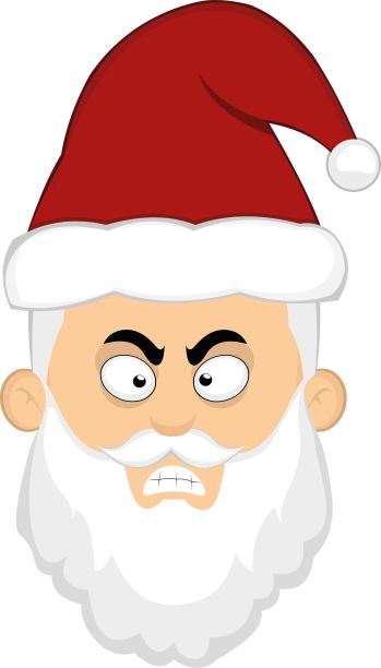 愤怒圣诞老人矢量图片下载