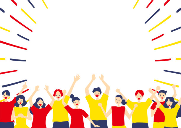 扁平化的风格使人与线条产生辐射效果图片下载