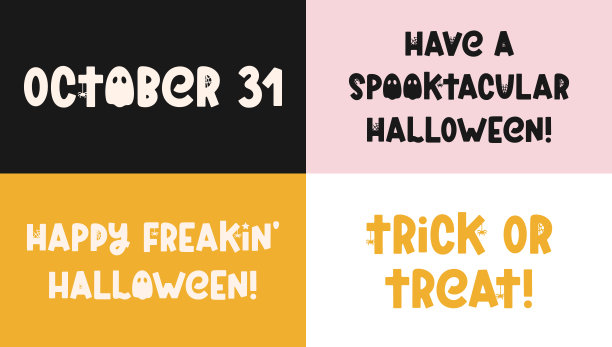 一套可爱的万圣节谚语插图图片下载