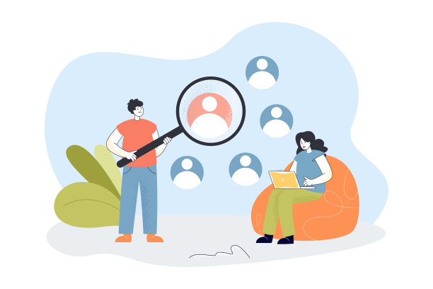 通过放大镜看人的侧面的人图片下载