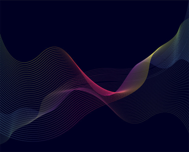 彩色动态线波抽象的背景彩虹色设计未来运动均衡器的声音模式图片下载