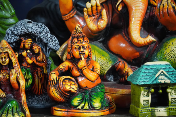 印度克利须那神的画像。图片下载