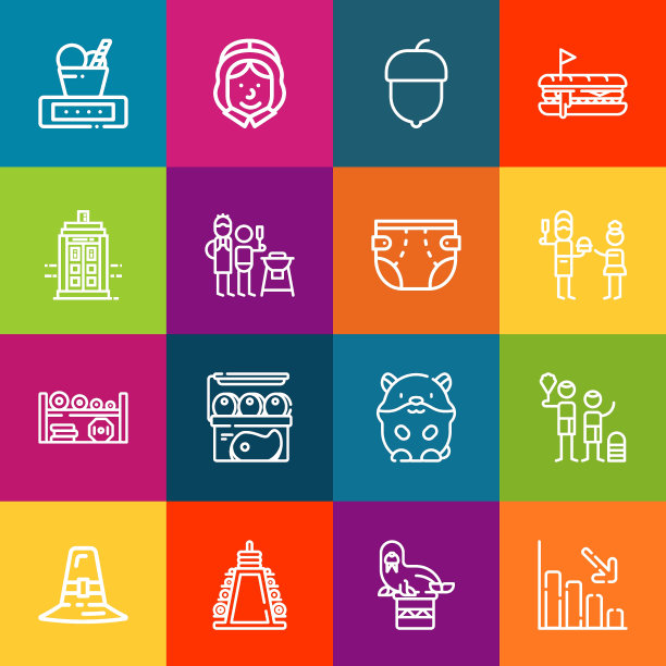 现代细线图标组脂肪元素。优质的轮廓符号集合。简单的单线象形文字包。描矢量标志概念的网页图形图片下载