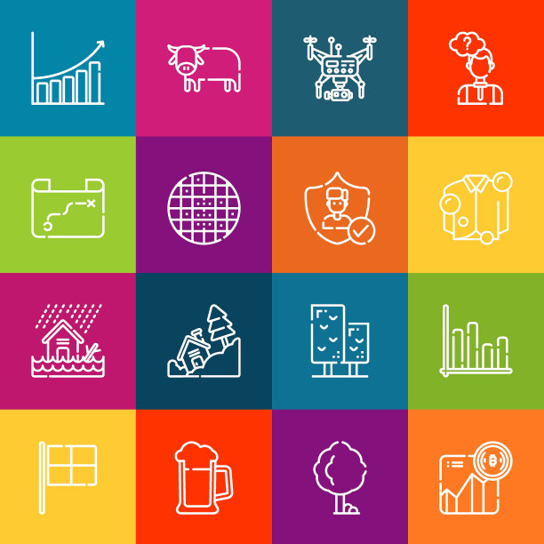 现代细线图标集合的图形元素。优质的轮廓符号集合。简单的单线象形文字包。描矢量标志概念的网页图形图片下载