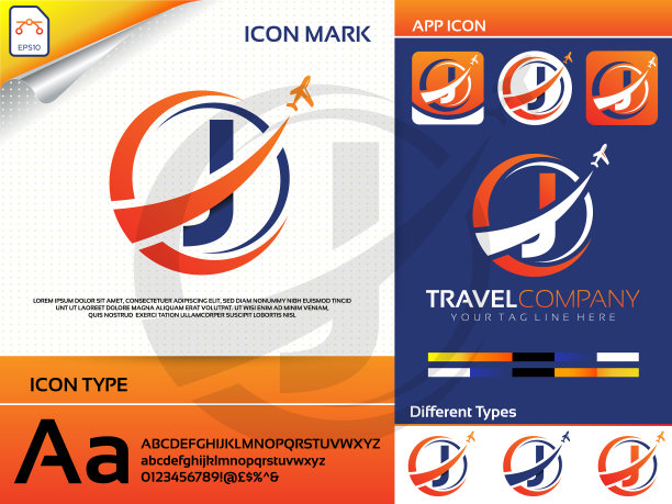 字母j旅行标志溢价图片下载