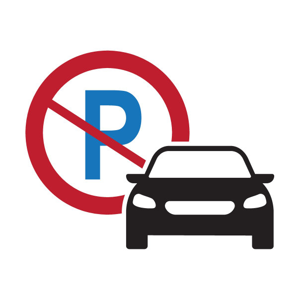 白色背景上孤立的禁止停车标志。图片下载