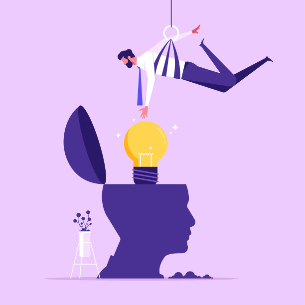 偷的想法的概念。矢量图素材图片