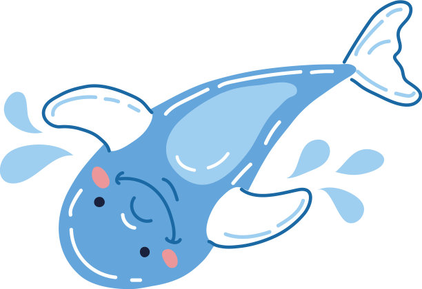 可爱快乐的手绘海豚图片下载