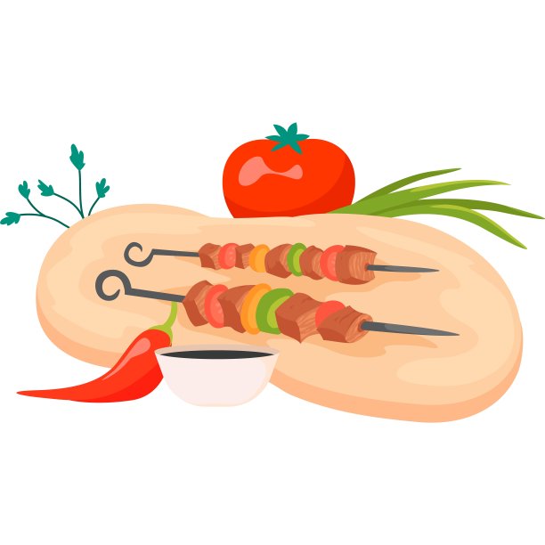 蔬菜串在串平面图标向量图片下载