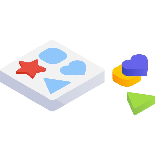 游戏与形状图形的儿童图标3d矢量图片下载