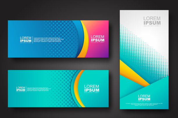 旗帜设置设计模板在潮流的动态梯度颜色图片下载