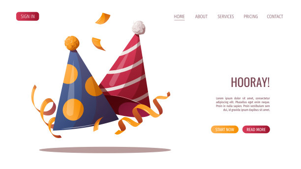 生日帽和蛇纹。生日聚会图片下载