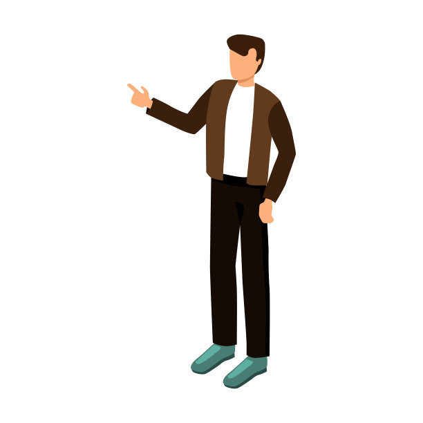 男人站着。孤立的白底人物设计图片下载