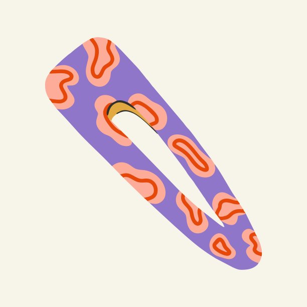 卡通彩色发夹发饰美容设计女性沙龙概念扁平手绘矢量素材图片下载