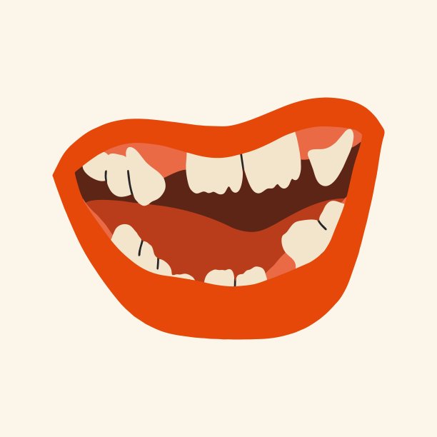 牙齿歪斜的嘴。曲线牙科问题、保健和牙科卫生概念。图片下载