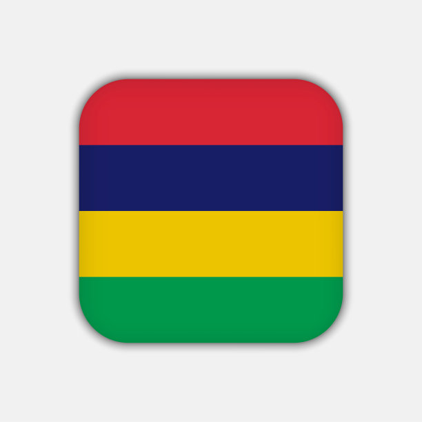 毛里求斯国旗，官方颜色。矢量插图。图片下载