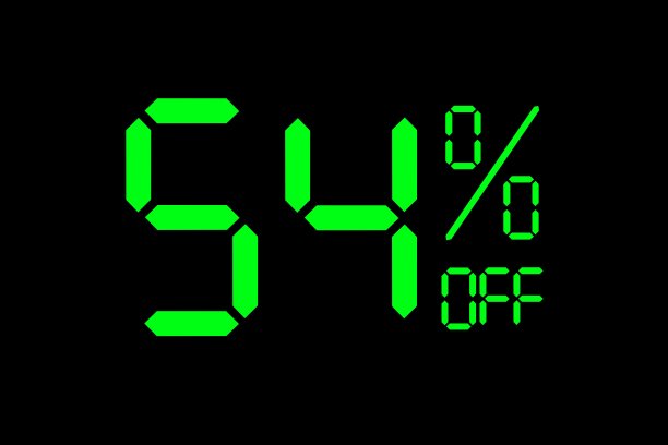 矢量插图的绿色54%折扣特价标签。图片下载