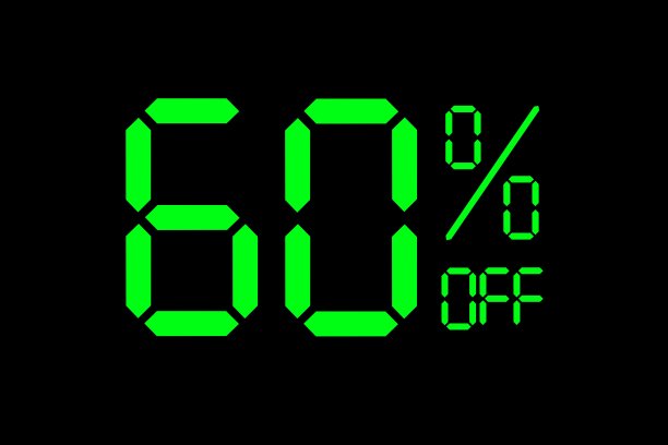 矢量插图绿色六折特价标签。图片下载