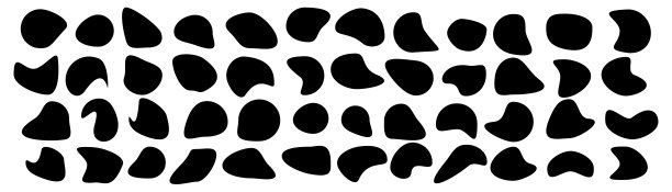 一组不同的斑点形状。随机抽象的液体形状，圆形抽象的有机元素。卵石，水滴和水滴的轮廓。简单的圆形形状。矢量图图片下载