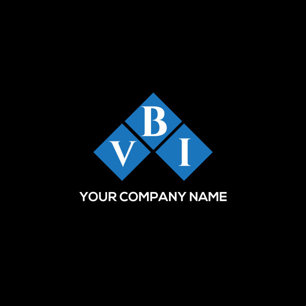 黑色背景上的VBI字母标志设计图片下载