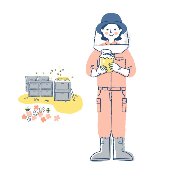 养蜂人与收获的蜂蜜图片下载