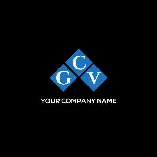 GCV黑色背景的字母logo设计图片下载