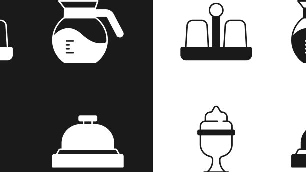 设置咖啡壶盐和胡椒壶图片下载