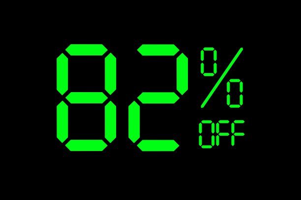 矢量插图绿色82%折扣特惠标签。图片下载