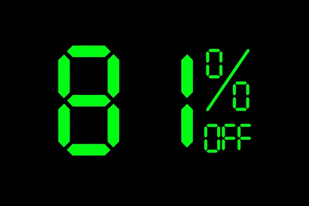 矢量插图绿色81%折扣特价标签。图片下载