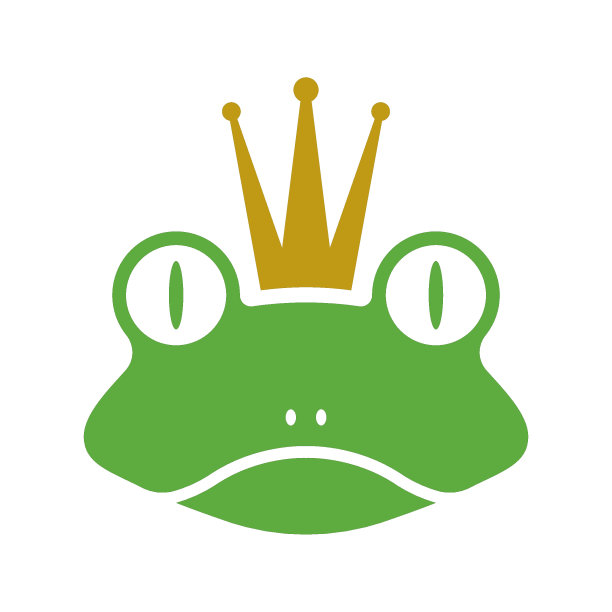 国王青蛙标志模板向量图片下载
